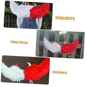 ABOOFAN 4 Pièces Costumes Halloween Poule Aile Diable Accessoires Noël Up Jour Accessoire Fête Costume Cosplay Fée Robe Démon