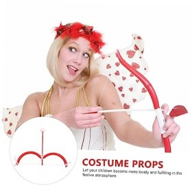 Toyvian 7 Ensembles Cupidon Cupidon Cosplay Accessoires Fille Rouge Robe Bébé Cupidon Tenue Saint Valentin Cosplay Accessoire