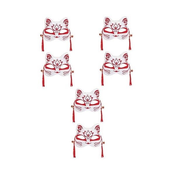 Toyvian 12 Pièces Noël Pour Les Renards Fête Visage Animal Femmes Kabuki Photo Accessoires Moitié Lumineux Mascarade Décor La