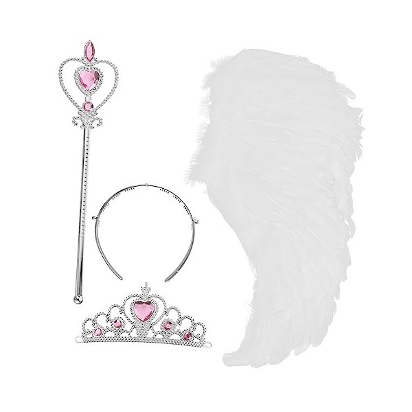 Toyvian 3 Ensembles De Fée Costumes Pour Enfants Baguettes Pour Adultes Ailes DAnge En Plastique Pour Enfants Accessoire Ail