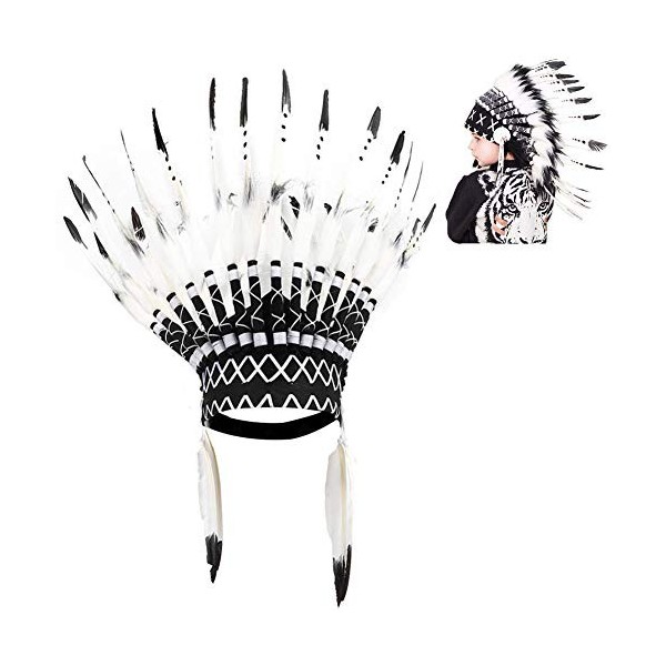 GOTOTOP Coiffe amérindienne, Chef Indien Plume Accessoires Chapeau drôle Enfant Photographie Accessoires Chapeau pour Enfant 