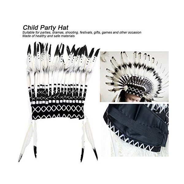 GOTOTOP Coiffe amérindienne, Chef Indien Plume Accessoires Chapeau drôle Enfant Photographie Accessoires Chapeau pour Enfant 