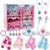 Ensemble de jeu de chaussures de princesse – Ensemble de déguisement de princesse – Bijoux de costume pour filles et enfants 