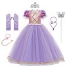 REXREII Costume de Raiponce Princesse Sofia pour fille - Robe de bal avec accessoires - Violet - Small