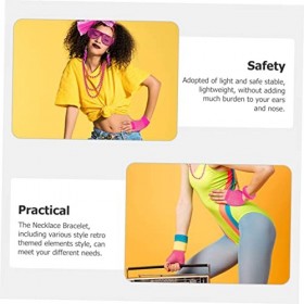 Holibanna 5 Ensembles Fille Rétro Costume Bijoux Collier Bandeau Pour Filles Bandeau En Dentelle Années 80 Accessoires De Dég