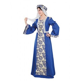 DISBACANAL Déguisement princesse médiévale bleue femme