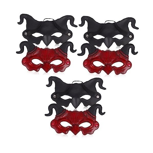 NUOBESTY 6 Pièces Diable Halloween Accessoires Tuba Adulte Bête Costume Effrayant Cosplay Demi Diable Costume Pour Hommes Dia