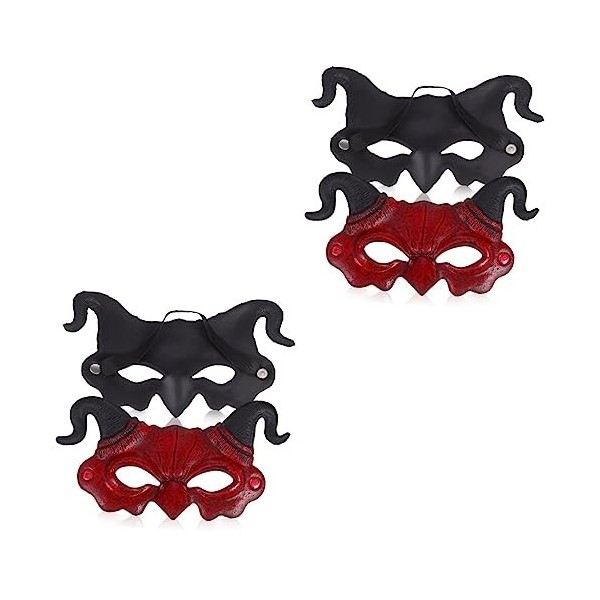 NUOBESTY 6 Pièces Diable Halloween Accessoires Tuba Adulte Bête Costume Effrayant Cosplay Demi Diable Costume Pour Hommes Dia