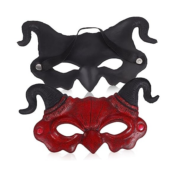 NUOBESTY 6 Pièces Diable Halloween Accessoires Tuba Adulte Bête Costume Effrayant Cosplay Demi Diable Costume Pour Hommes Dia