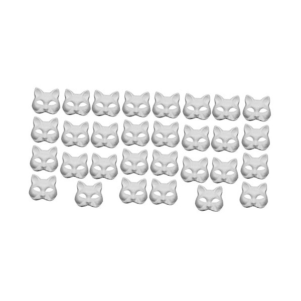ibasenice 45 Pièces Masque Vierge De Pulpe Décor À La Main Accessoires De Maquillage Accessoires DHalloween Masques De Chat 