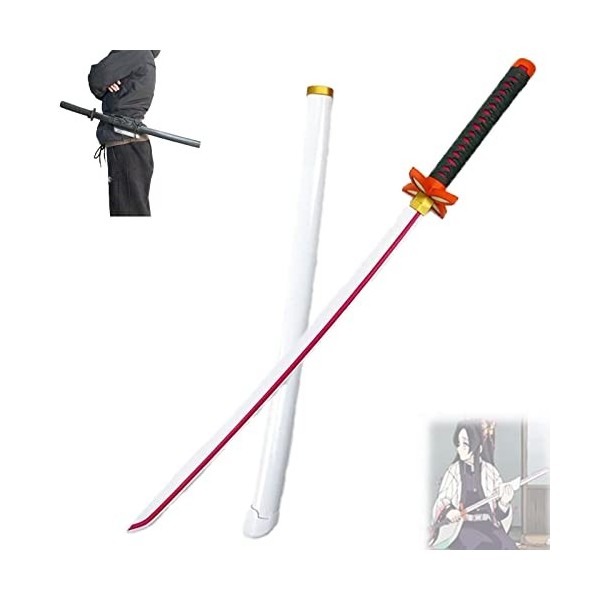 Épée à Lame de Tueur de démons avec Ceinture Noire, Accessoire de Jouet à Lame Multiple Cosplay Katanas,modèle darme 76cm/10