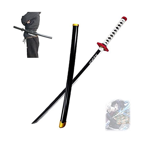 Épée à Lame de Tueur de démons avec Ceinture Noire, Accessoire de Jouet à Lame Multiple Cosplay Katanas,modèle darme 76cm/10