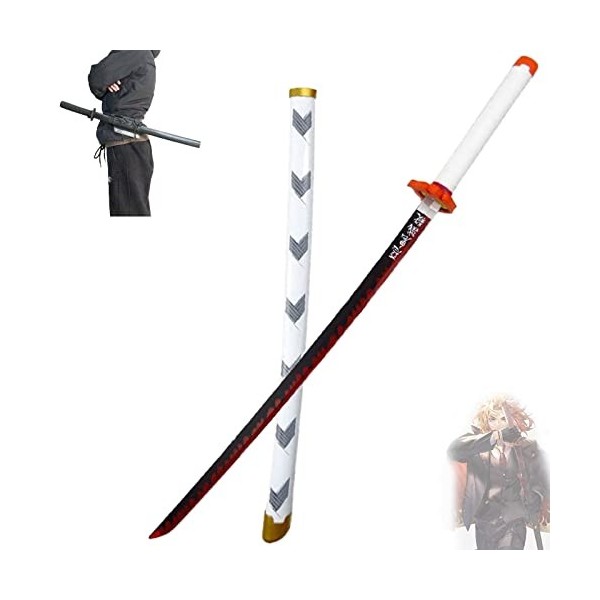 Épée à Lame de Tueur de démons avec Ceinture Noire, Accessoire de Jouet à Lame Multiple Cosplay Katanas,modèle darme 76cm/10