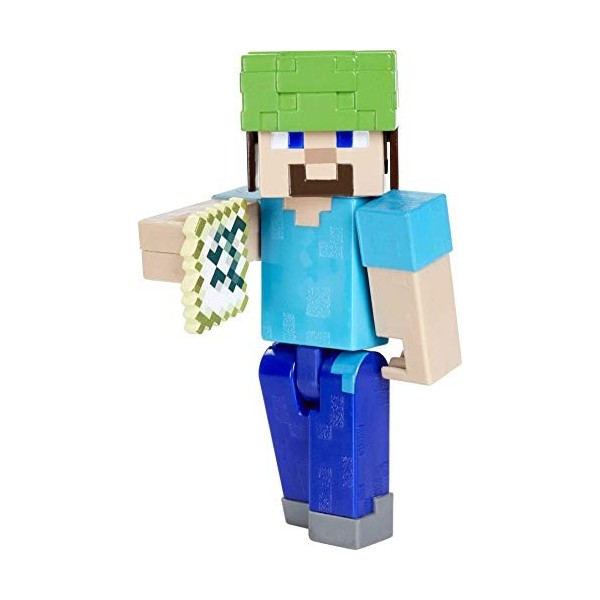 Minecraft - Figurine Creeper - Articulée - 1 Accessoire et 1 Pièce pour Fabriquer un Portail Inclus - Cadeau dès 6 ans, HFC33