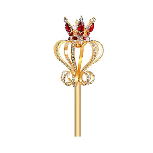 GlSAKE Reine Roi Sceptre Strass Fée Princesse Baguette Pâques Jeu de Rôle Props Fête Mariage Dress-up Costume Accessoires 19