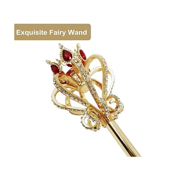 GlSAKE Reine Roi Sceptre Strass Fée Princesse Baguette Pâques Jeu de Rôle Props Fête Mariage Dress-up Costume Accessoires 19