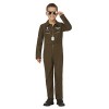 Smiffys Costume daviateur Top Gun pour enfant sous licence officielle, garçons, 52555M, Vert, M-7-9 Years