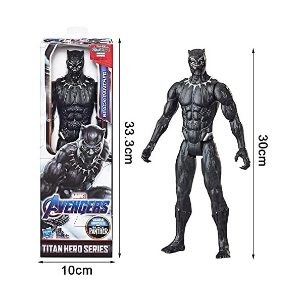OBLRXM Marvel Avengers – Figurine Black Panther Titan Hero - 30 cm, Black Panther Figure, Black Panther Anime Action Figure, 