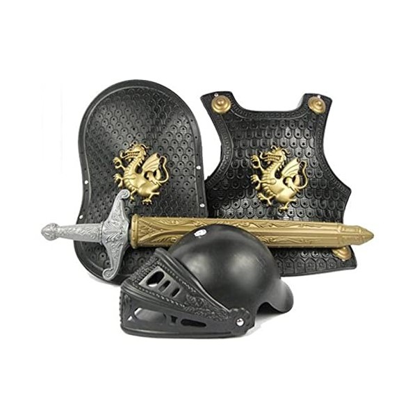 Armure de chevalier médiéval pour enfants – Costume darmure de guerrier rétro réglable pour Halloween – pour jeux de rôle, a