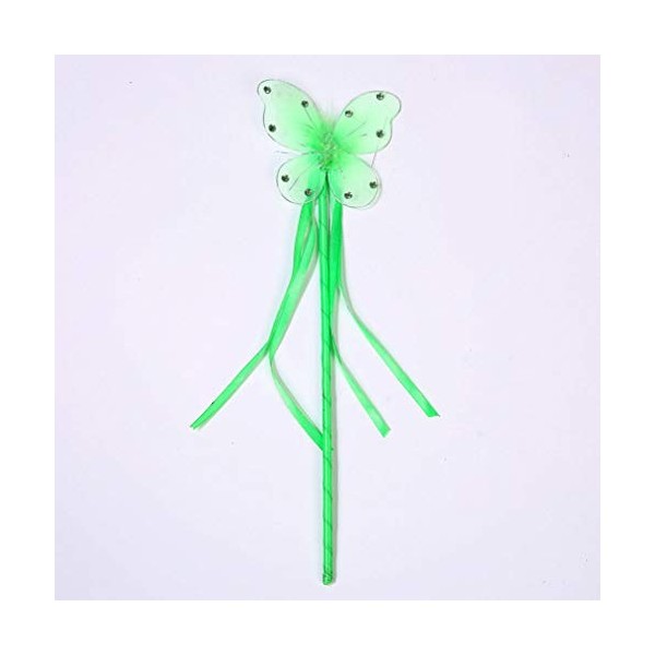 Tendycoco Déguisement de fée ailes tutu pour filles, princesse, cosplay, fête danniversaire, accessoire de jeu Vert clair 8