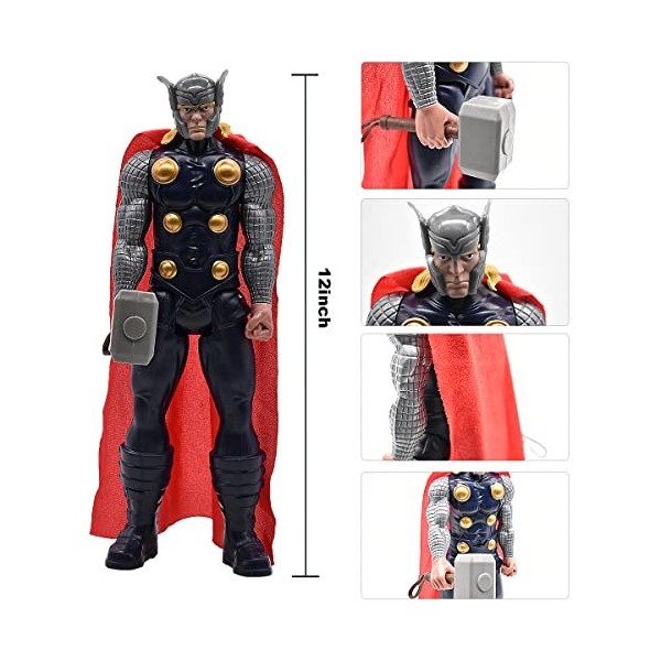 simyron Figurine Thor - Marvel Avengers Titan Hero Series Thor Action Figure 12 inch Figurine Animation - Thor