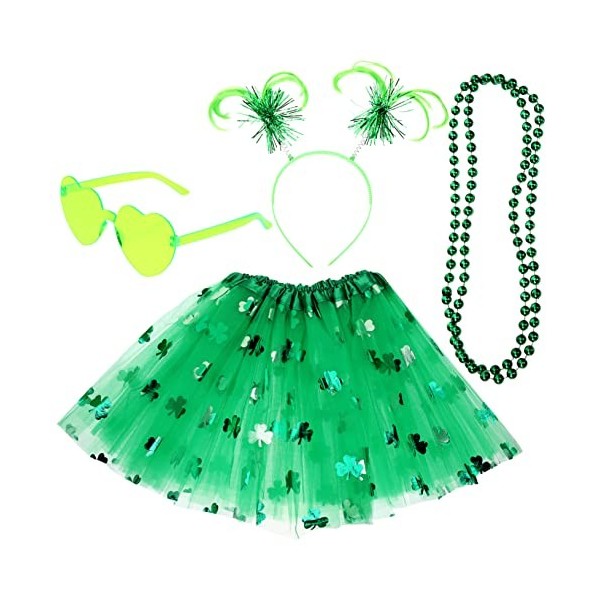 CLISPEED 3 Ensembles St Costumes Coeur pour Accessoires De Collier Coiffure De Patrick Casquette Jupe Jeu Décoratif Enfants C