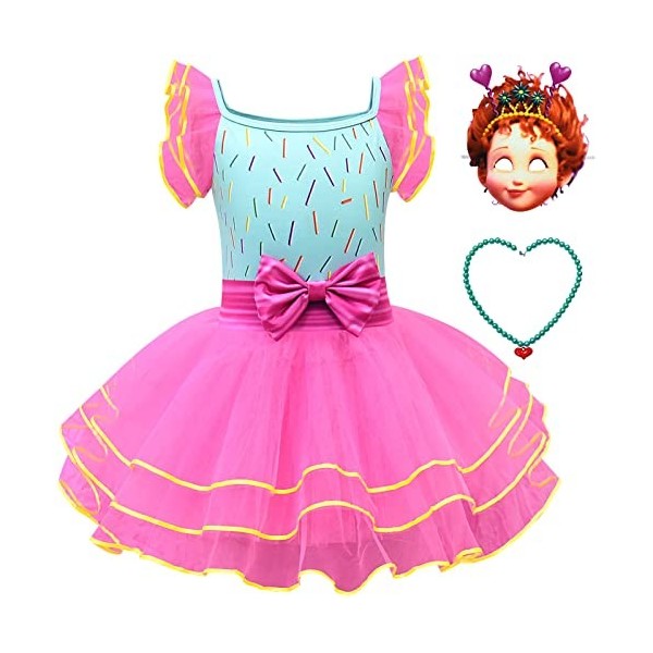 Foanja Fancy Nancy Déguisement Fille Nancy Princesse Ballet Tulle Robe et Pantalon Accessoires Masque Collier pour Enfant Dre