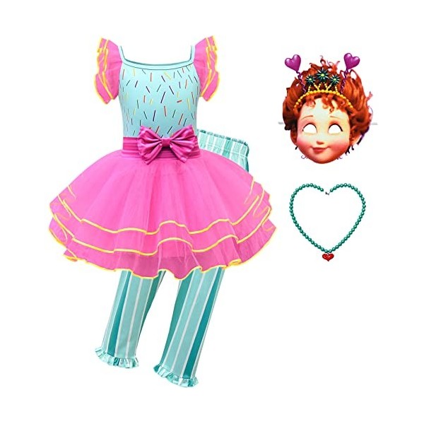 Foanja Fancy Nancy Déguisement Fille Nancy Princesse Ballet Tulle Robe et Pantalon Accessoires Masque Collier pour Enfant Dre