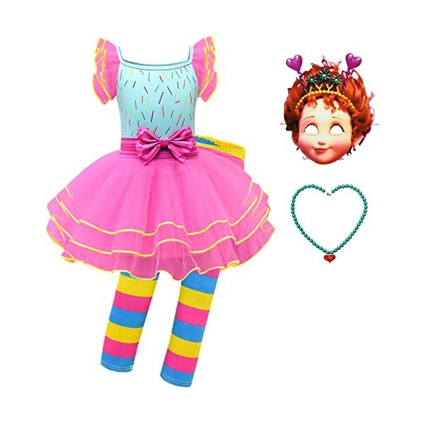 Foanja Fancy Nancy Déguisement Fille Nancy Princesse Ballet Tulle Robe et Pantalon Accessoires Masque Collier pour Enfant Dre