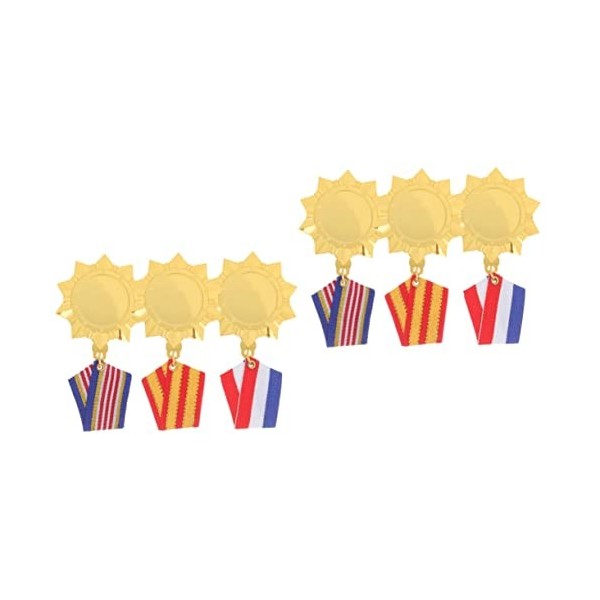 Happyyami 12 Pcs Vétéran Médaille Crête Jouet Party Favours Memorial Medal Party Accessoire De Jeu Délicate Épinglette Broche