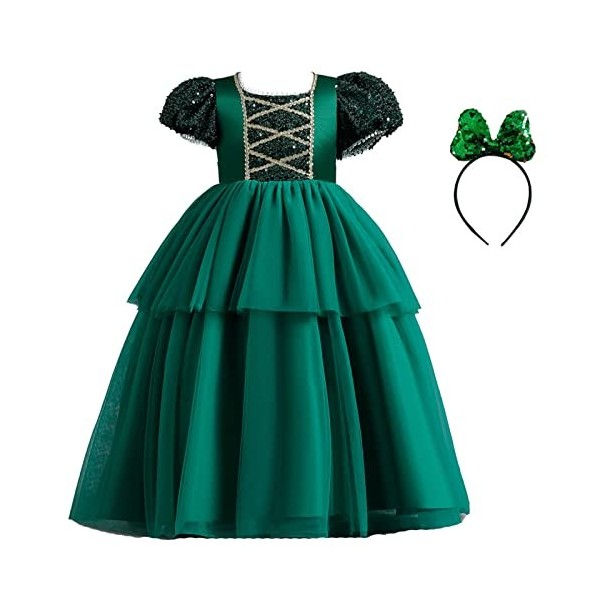 Xiaojiu Mon Premier Noel Robe Bébé Deguisement Reine Des Neiges Tenue De Réveillon Robe Sequin DéGuisement Enfant Fille Dégui