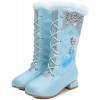 Foanja Bottes de Neige Fille Elsa Bottes de Princesse Hiver Outdoor avec Chaud Peluche Doublé Bottes Caoutchouc en Antidérapa