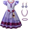 Foanja Asha Princesse Déguisement Fille Cosplay Film Wish Asha Robe de Ballerine et Accessoires pour Enfant Fancy Dress Hallo