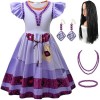 Foanja Asha Princesse Déguisement Fille Cosplay Film Wish Asha Robe de Ballerine et Accessoires pour Enfant Fancy Dress Hallo