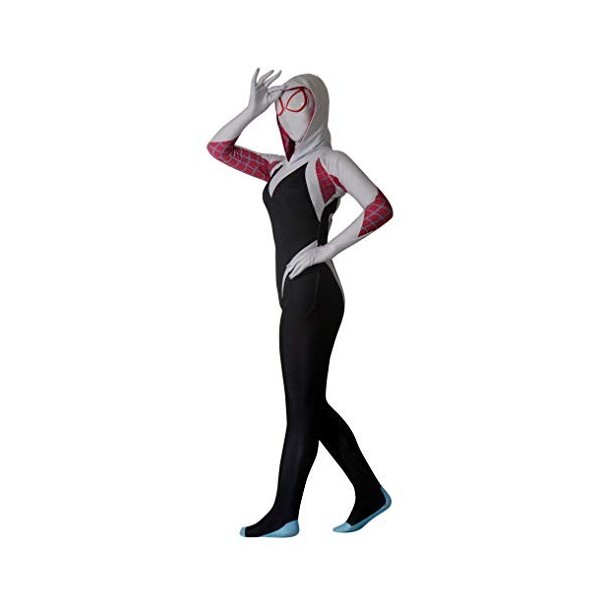 Spider-Woman cosplay costume Gwen Jumpsuit enfants adultes Bodysuit Superhero Jeu de rôle Déguisements Onesies Tenues Costume