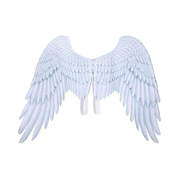 Hztyyier Ailes dange pour Enfants, Ailes dange Blanches/Noires Halloween Party Cosplay Accessoires de Déguisement pour Garç