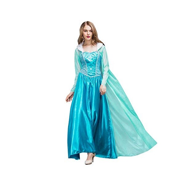 IWEMEK Costume de Cendrillon pour Femme - Costume de Princesse - pour Halloween - Carnaval - Longue Tulle - avec Accessoires 