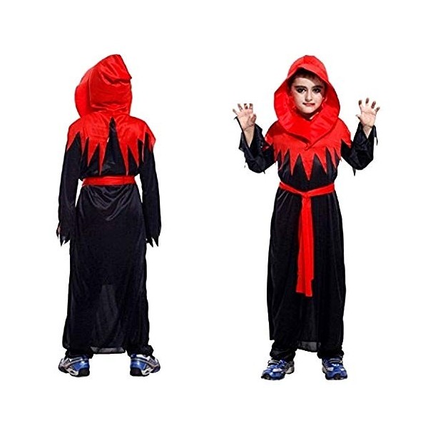 Costume de ministre gothique - diable - déguisement - carnaval - halloween - secte - couleur noire - enfant - taille m - 4-6 