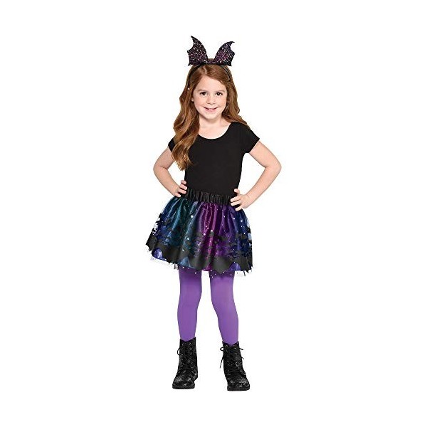 amscan 8406294 Costume de chauve-souris pour enfant avec tutu et bandeau | 2 pièces accessoires | Taille enfant | 1