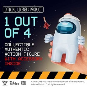 P.M.I. Figurine Among US | 4 Figurines Among Us à Collectionner 11cm 4.5 in. + 3 Coiffes & Accessoires | Articles de Fête J