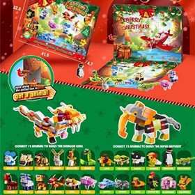 LAKIN Calendrier de lAvent de Noël 2022, 400 pièces, mini blocs de construction danimaux, compte à rebours pour enfant, com