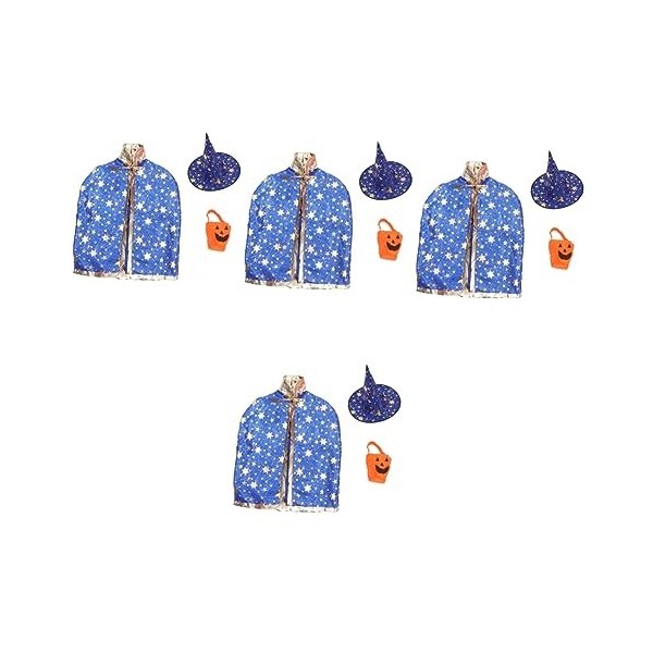 Toyvian 6 Ensembles Sac Kit Fournitures Seau Costume De Noël Bleu - Halloween Enfants Tenues Enfants Goodie Costumes Bonbons 