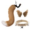 Faux Fourrure Loup Fox Queue Clip Oreilles Et Gants Ensemble Imitation Bête Queue Oreilles Costume À La Main Cosplay Jeu De R