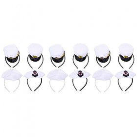 minkissy 12 Pcs Officier Navy Party Supplies Mini CaptainS Naval Cap Enfants Chapeaux Et Bandes Robe Yacht Bateau Enfants Ce