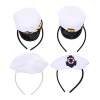 minkissy 12 Pcs Officier Navy Party Supplies Mini CaptainS Naval Cap Enfants Chapeaux Et Bandes Robe Yacht Bateau Enfants Ce