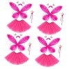 jojofuny 4 Ensembles Tutu Costume Maquillage Fille Cadeaux Halloween Noël Carnaval Anniversaire Bandeau Cosplay Jupe De Fées 