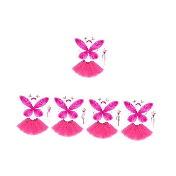 jojofuny 4 Ensembles Tutu Costume Maquillage Fille Cadeaux Halloween Noël Carnaval Anniversaire Bandeau Cosplay Jupe De Fées 