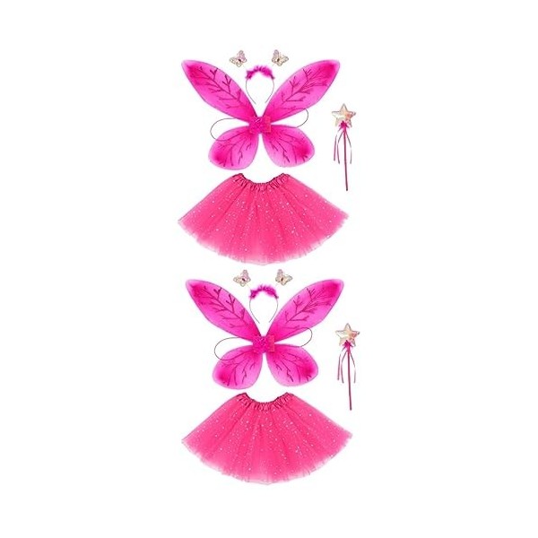 jojofuny 4 Ensembles Tutu Costume Maquillage Fille Cadeaux Halloween Noël Carnaval Anniversaire Bandeau Cosplay Jupe De Fées 
