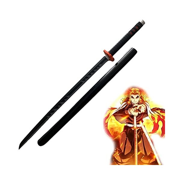 Lxning Rengoku Kyoujurou Katana Cosplay PU Mousse Épée Démon Tueur Lame Épée Accessoires Modèle pour Noël Cadeaux danniversa