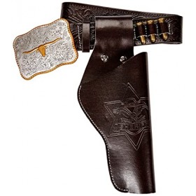 AEC- Holster Vide Bull Imitation Cuir et Métal, PI7500126, Marron, 120 cm